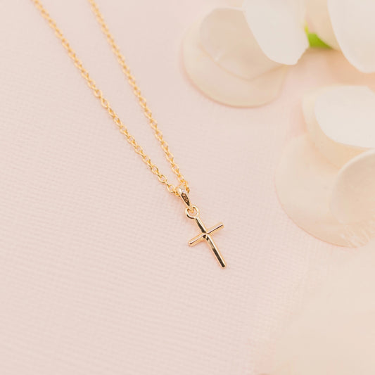 14K Gold-Plated Cross Necklace