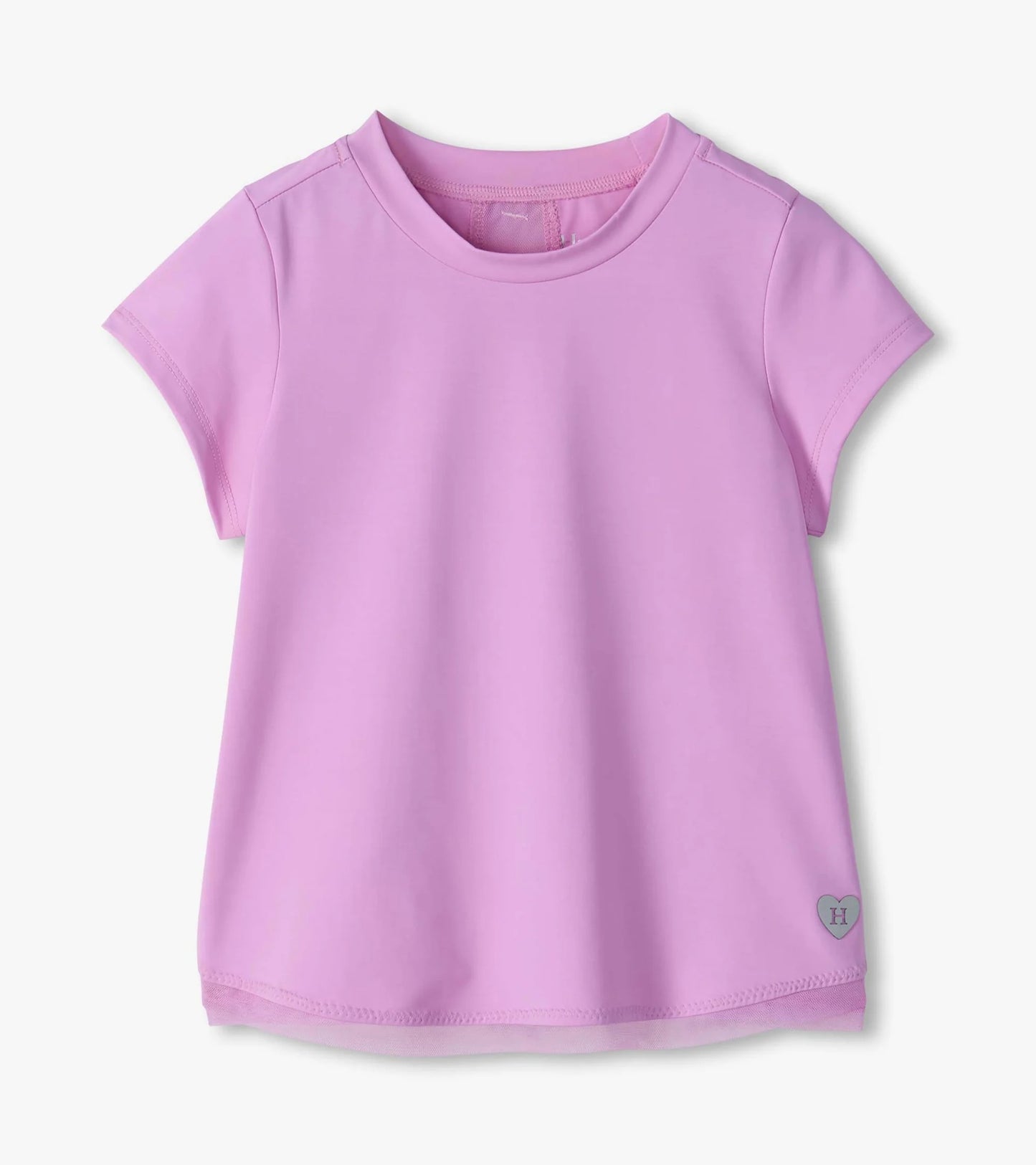 Sheer Lilac Mesh Trim Tee Shirt