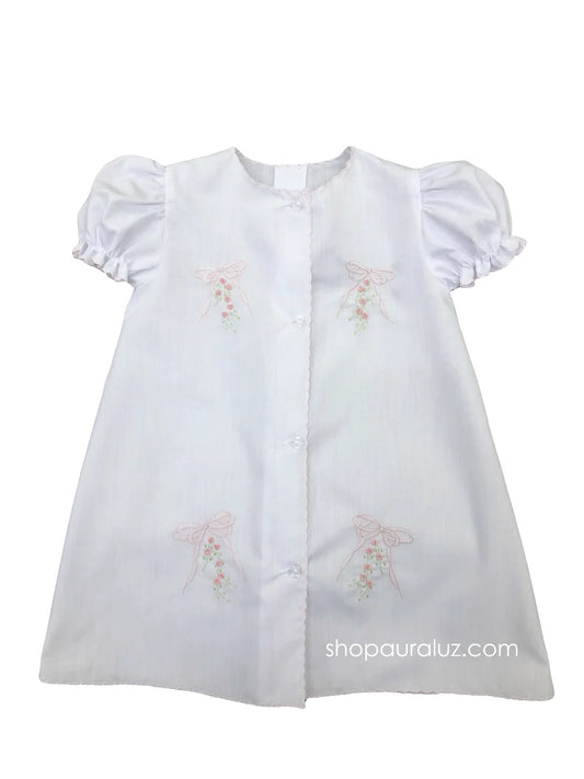 White Day Gown w/ Pink Bows