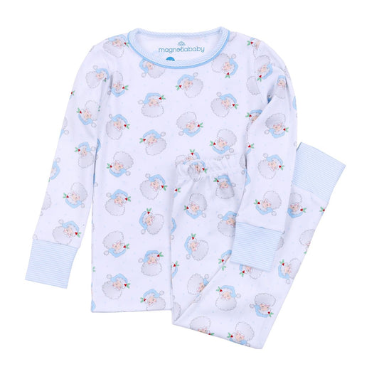 Blue Santa Baby Toddler Long Pajamas