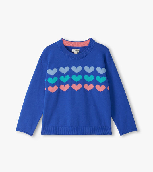 Heart Stripes Crew Neck Sweater
