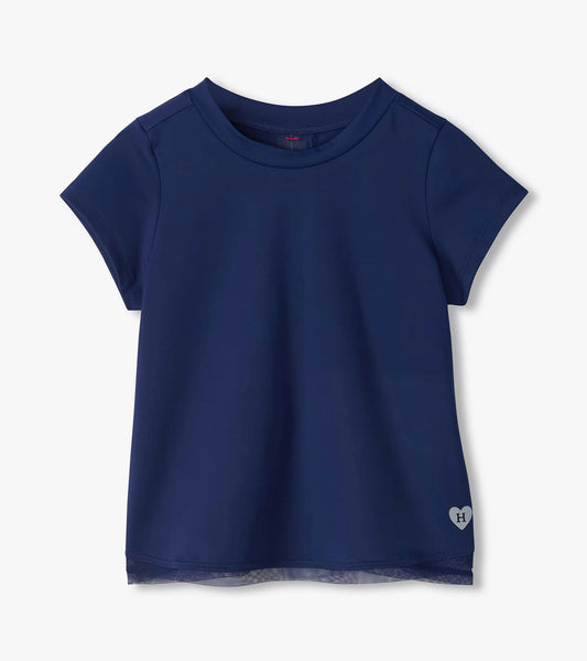 Estate Blue Mesh Trim Tee Shirt