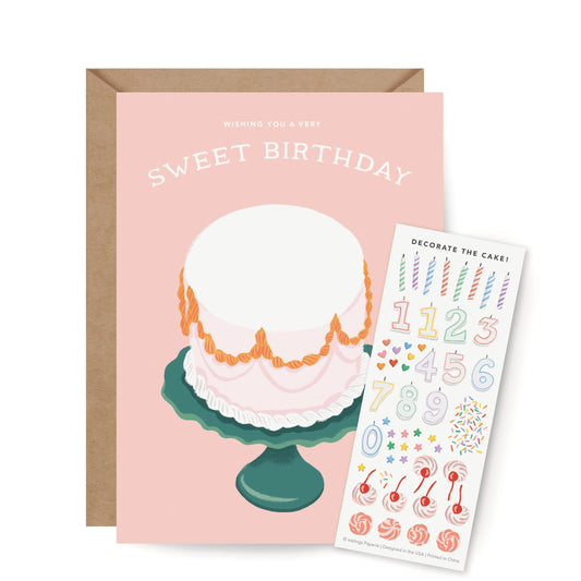 Sticker Scene Card - Decorate A Cake