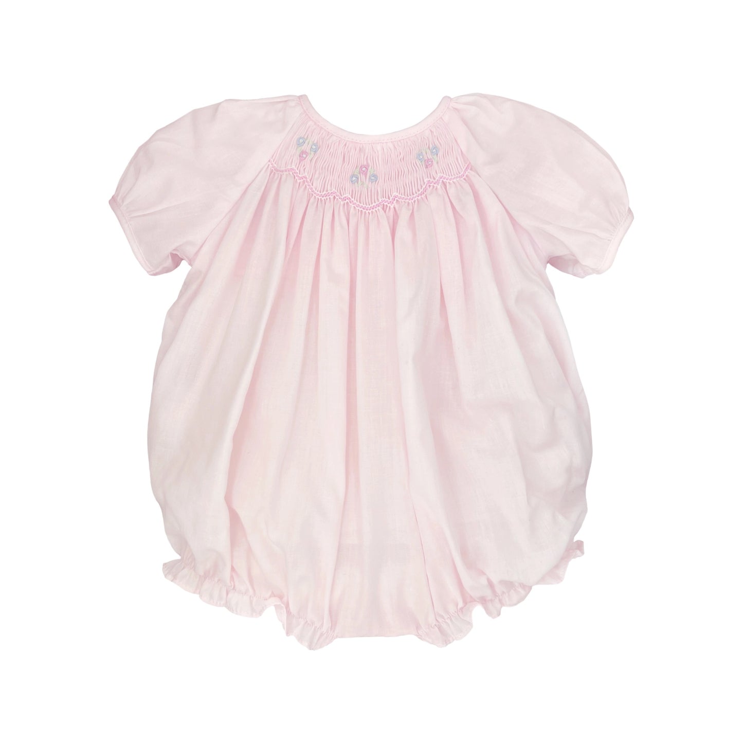 Pink Bubble with Flower Smocking