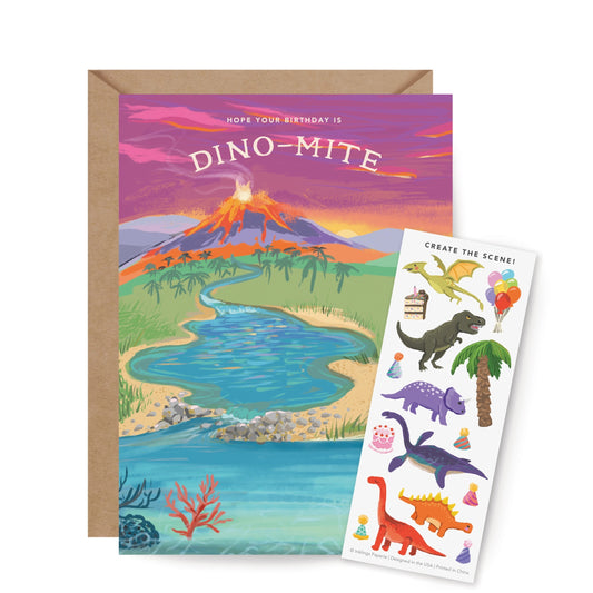Sticker Scene Card - Dinosaur Birthday