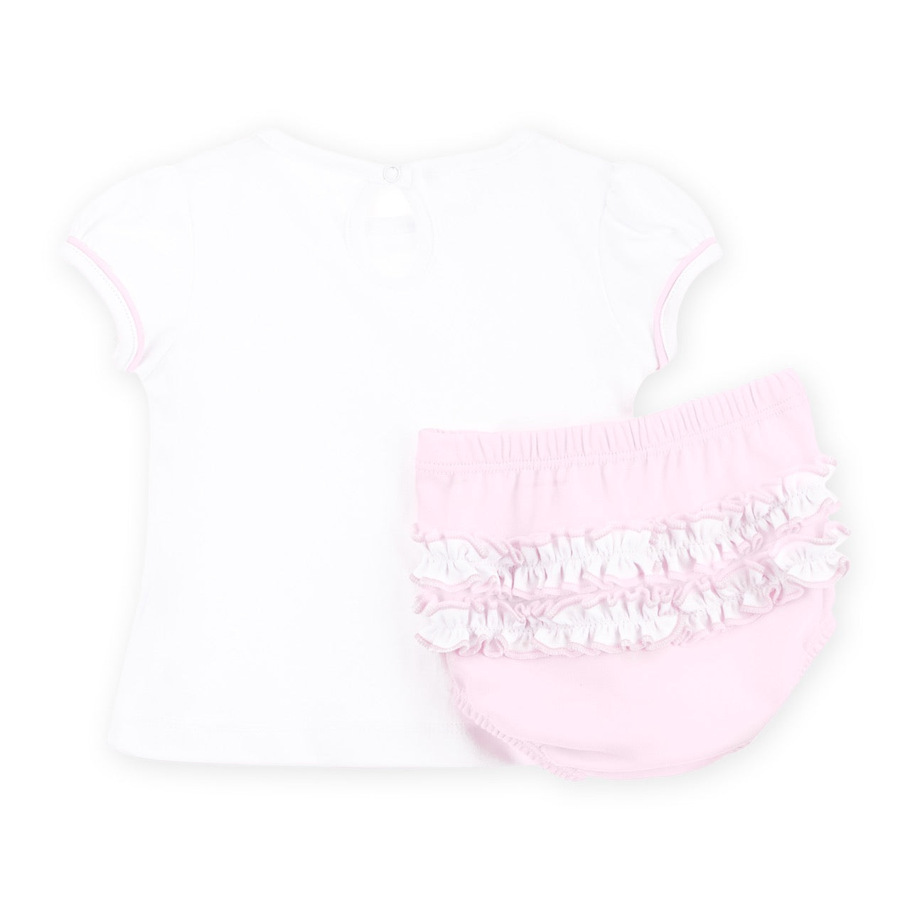 Leaping Bunnies Ruffle Diaper Cover Set - Pink