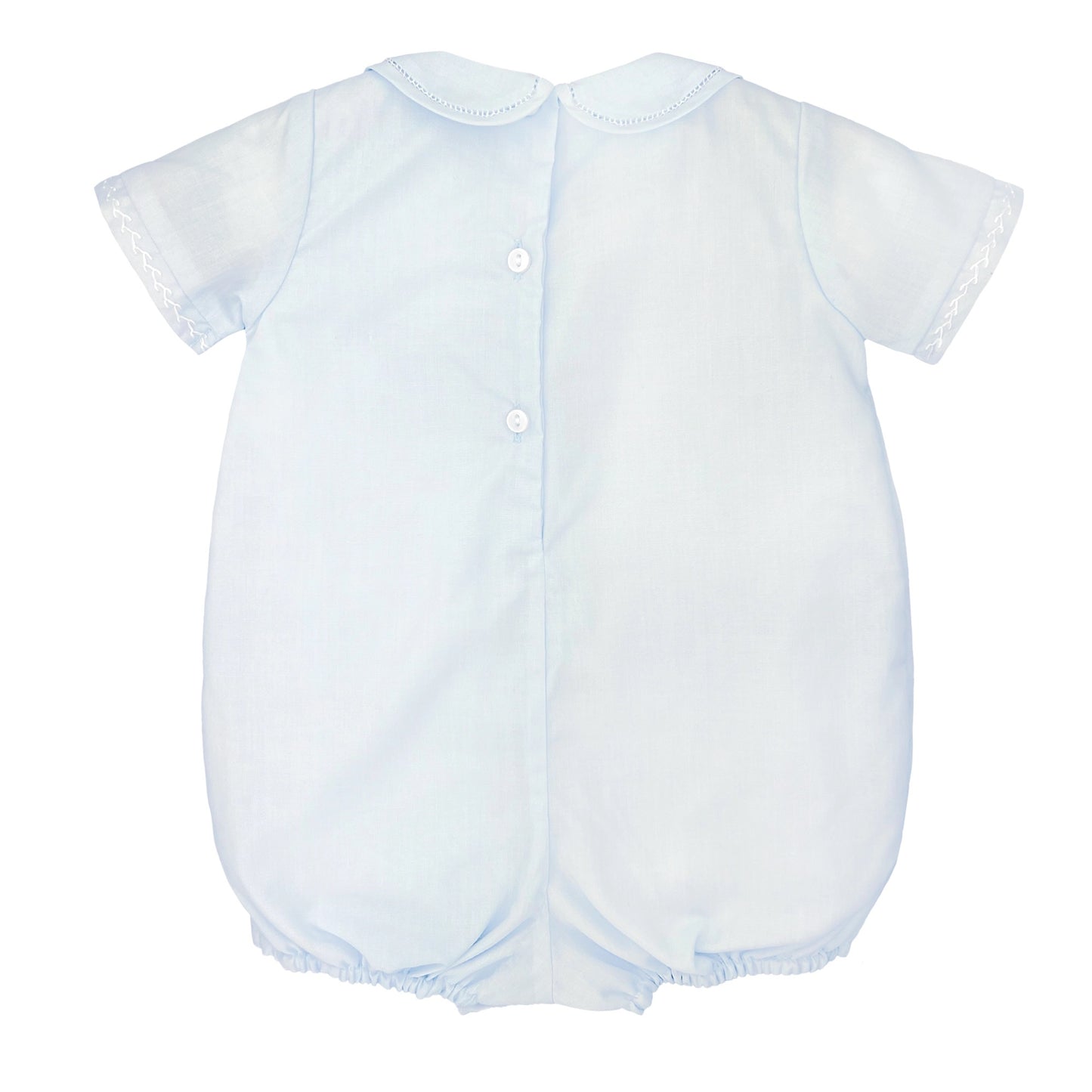 Blue Romper with Pintucks
