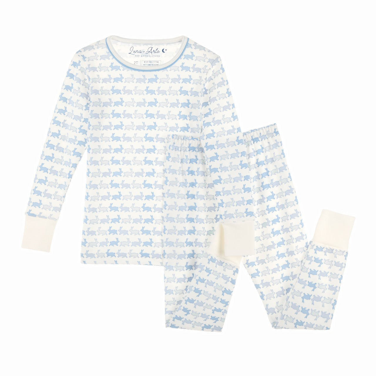 Bunny Hop Long Pajamas - Sky