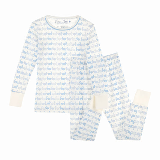 Bunny Hop Long Pajamas - Sky