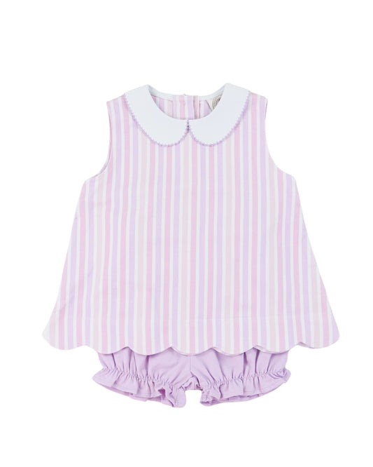 Seaside Stripe Charlotte Scalloped Set