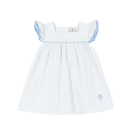 Classic Blue Dot Flutter Dress