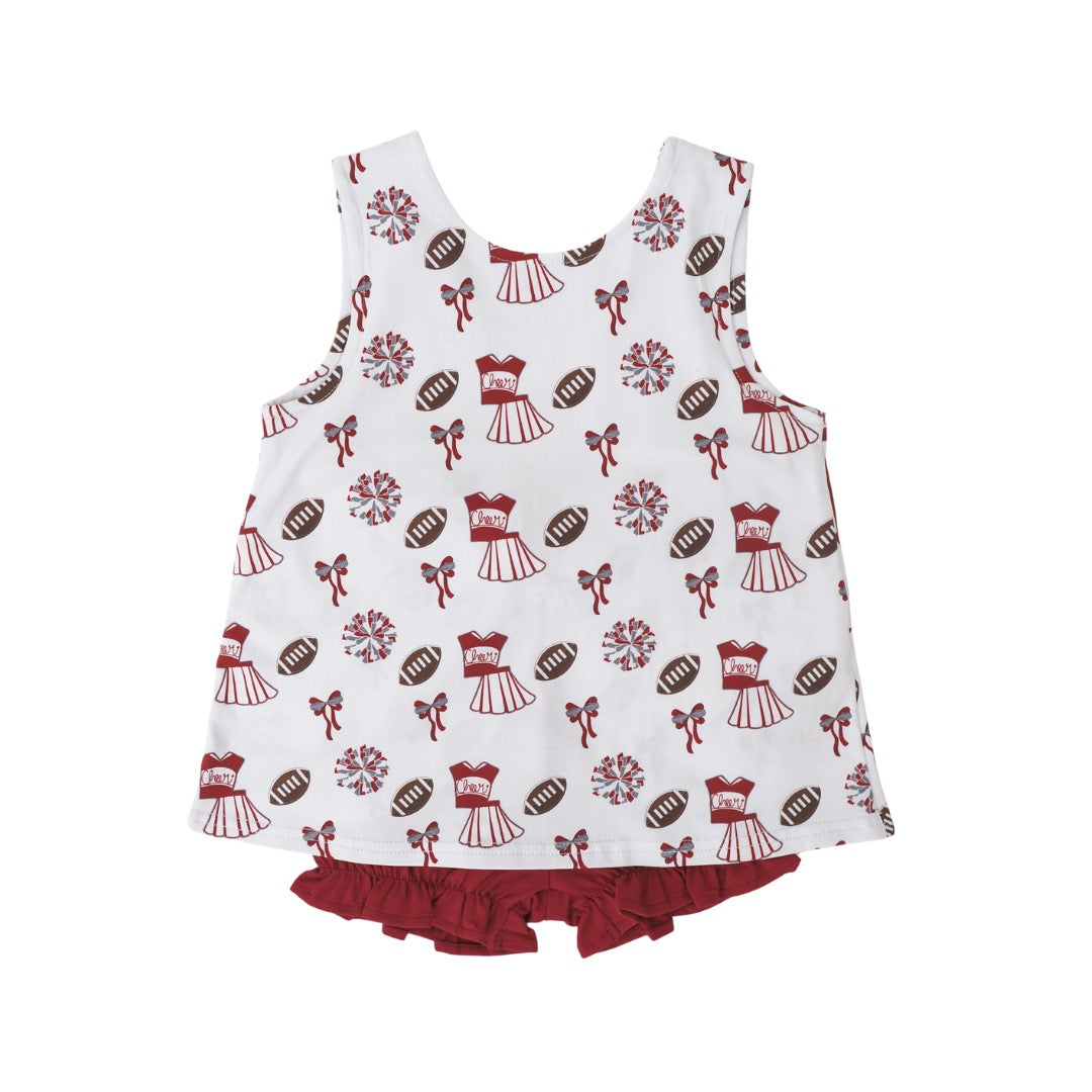 Varsity Dark Red Blaire Bow Back Set