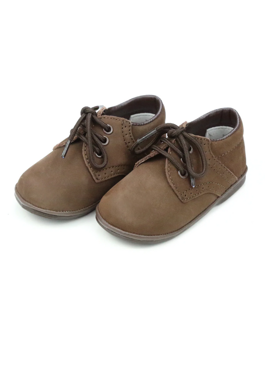 James Boy's Leather Lace Up Shoe - Nubuck Brown