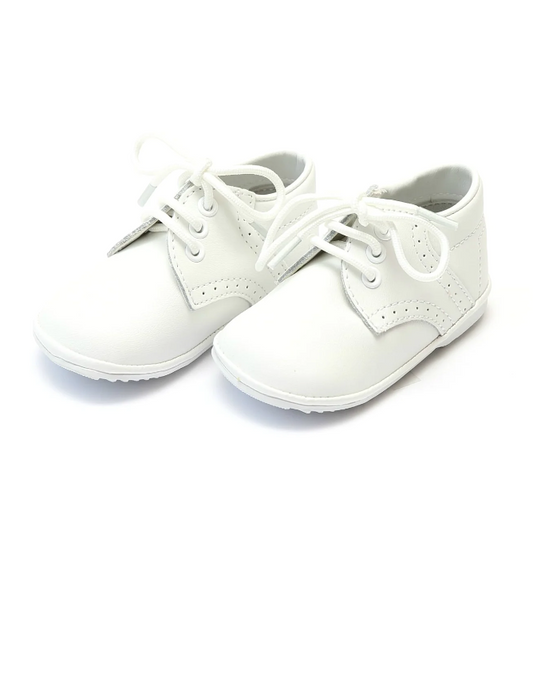 James Boy's White Leather Lace Up Shoe