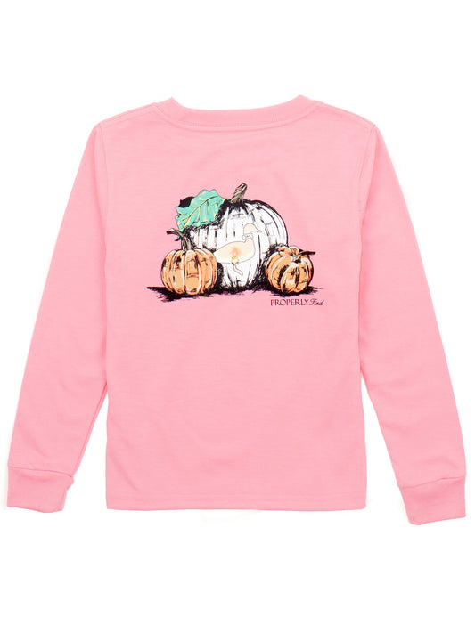 Duck O'Lantern LS Tee - Light Pink