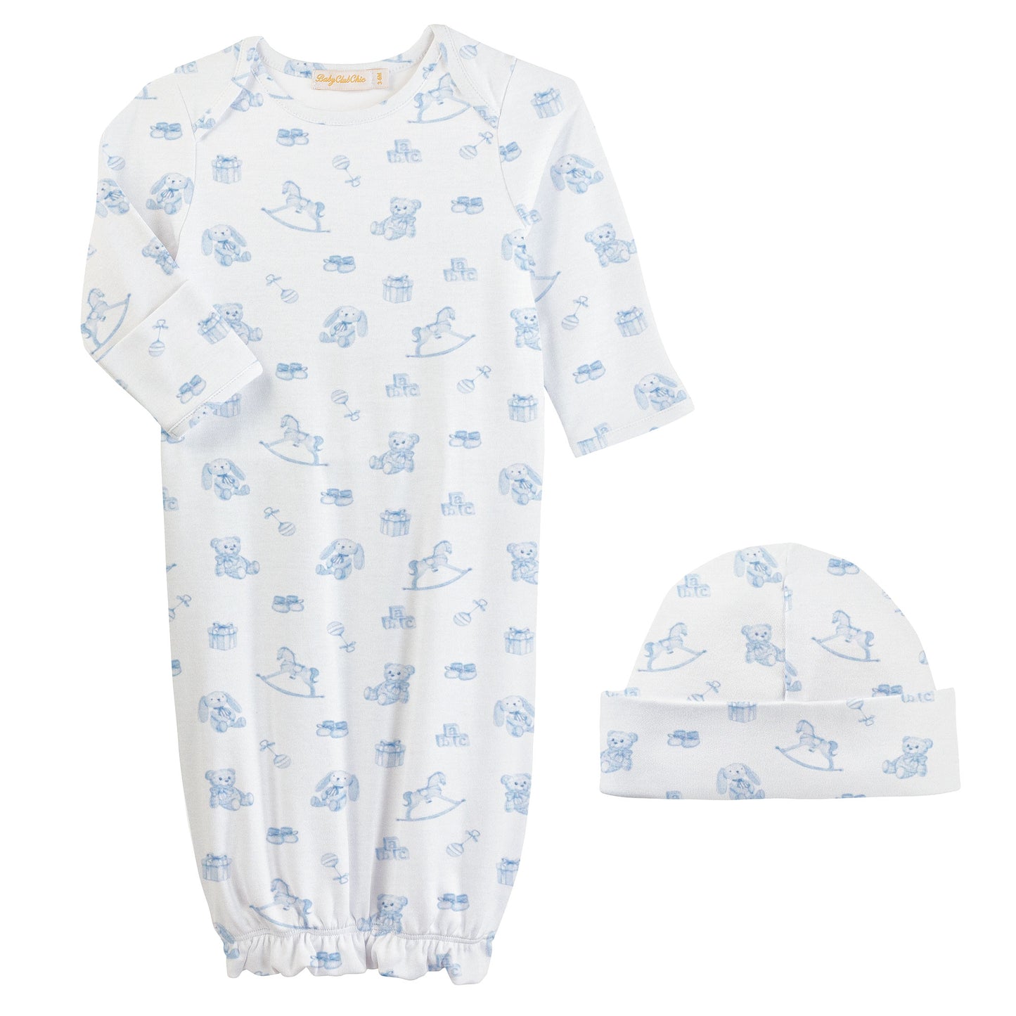 Tiny Baby Toys Printed Gown & Hat Set