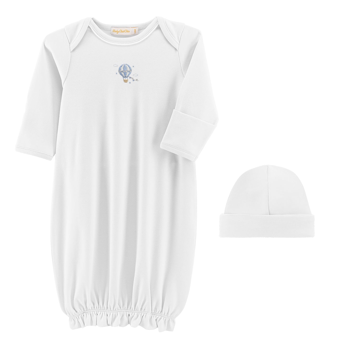 Let's Fly Together Embroidered Gown & Hat Set