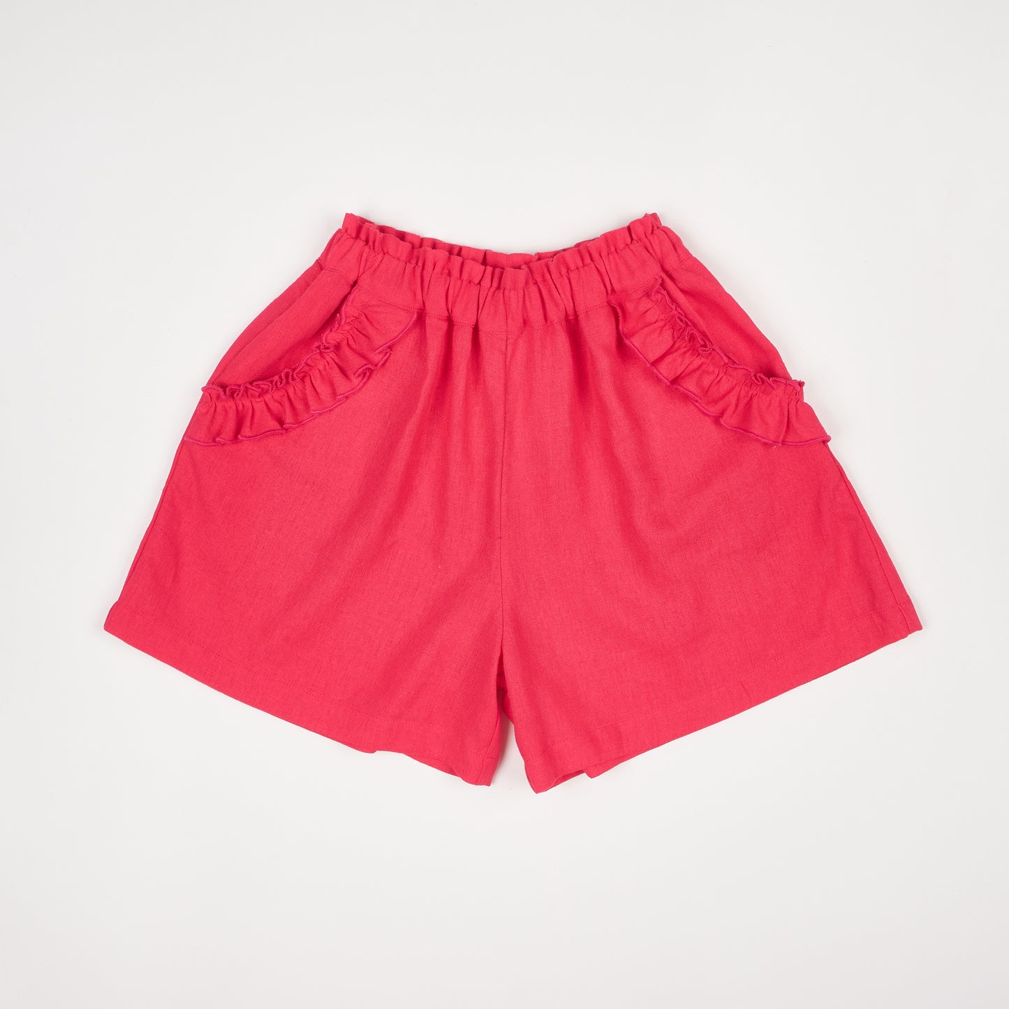 Red Linen Shorts
