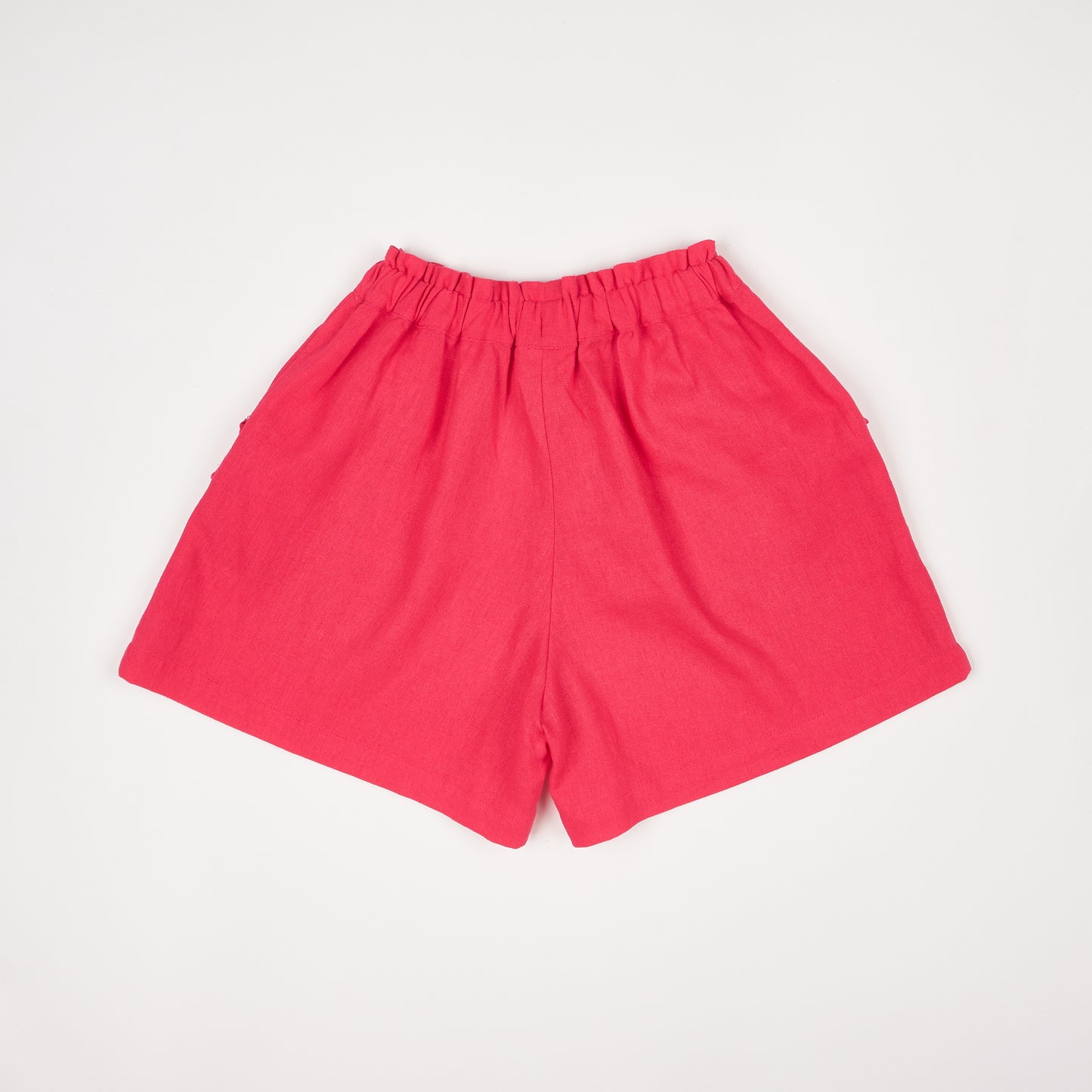 Red Linen Shorts