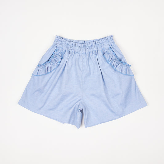 Blue Chambray Shorts