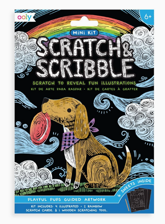 Mini Scratch & Scribble Art Kit: Playful Pups