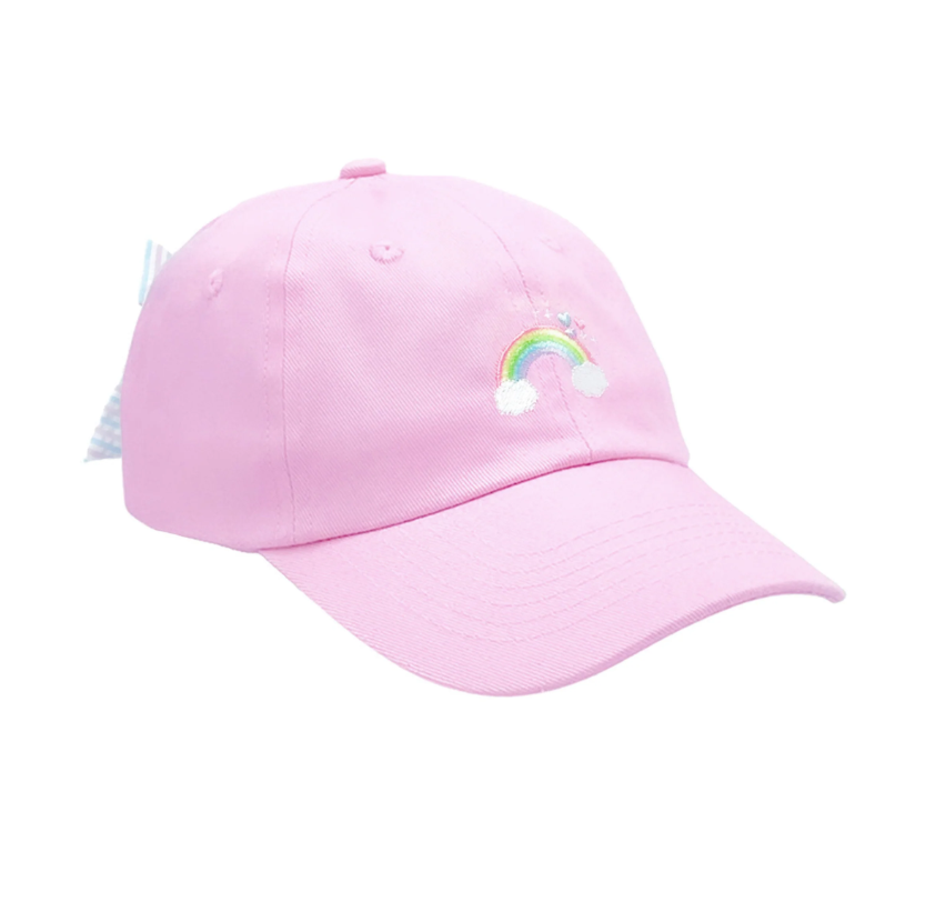 Rainbow Sparkle Bow Back Hat