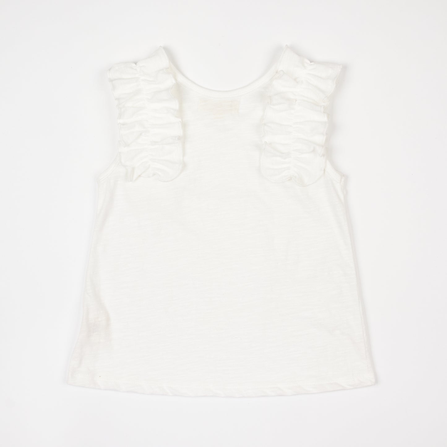 White Ruffle Shoulder Top