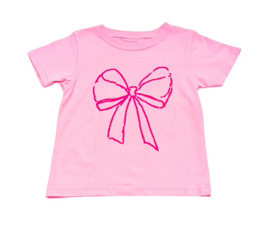 SS Light Pink Bow T-Shirt