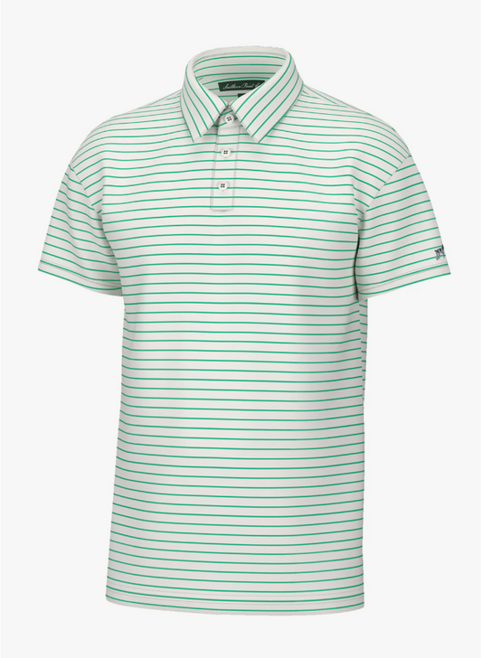 Horizon Stripe Performance Polo - White/Washed Jade