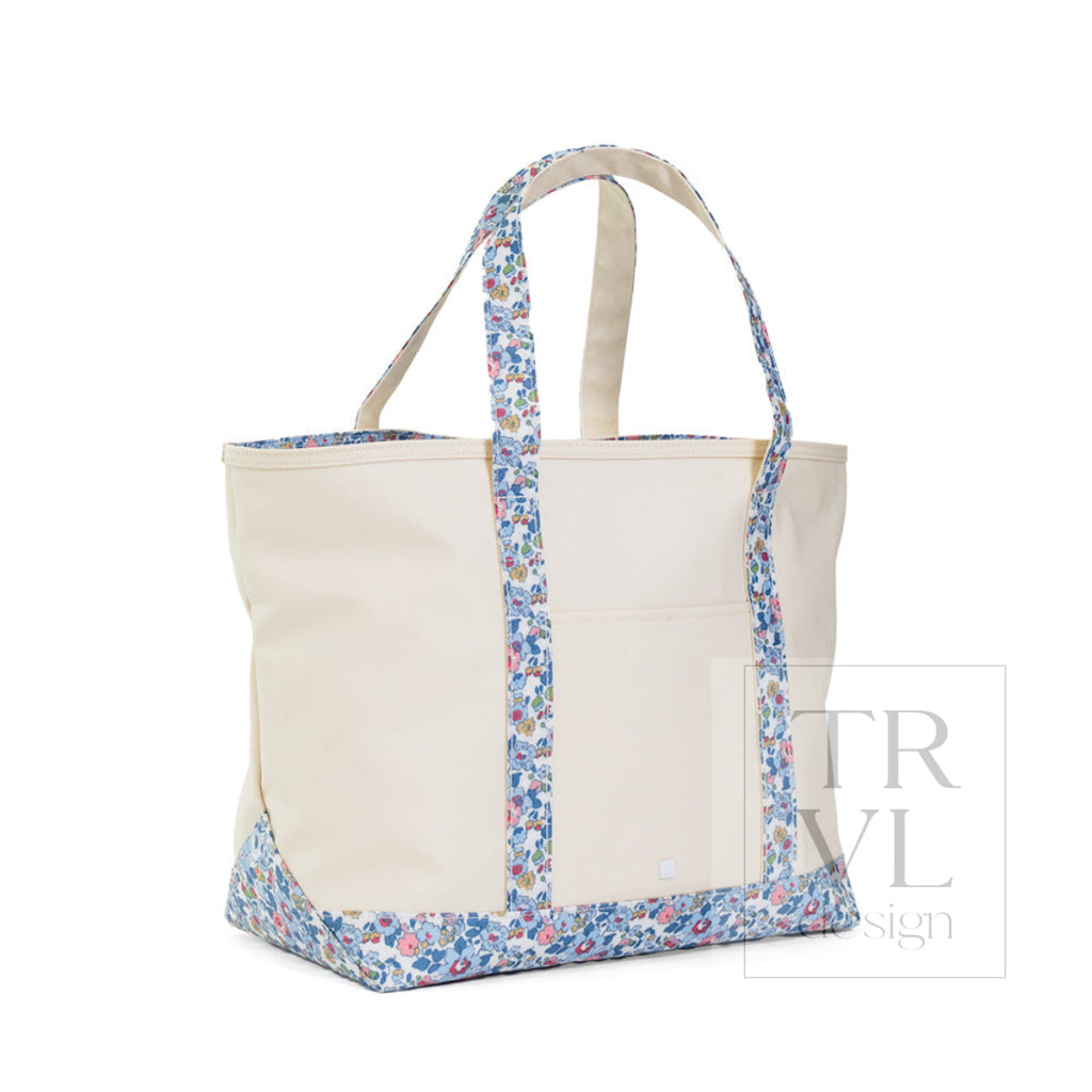 Maxi Tote - Coated Canvas Large Natural With Bridgehampton Trim