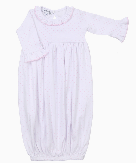 Mini Dots Ruffle Gown - Pink