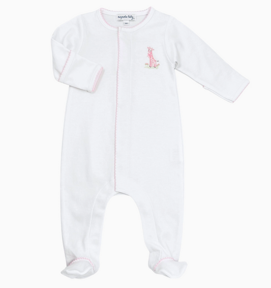 Vintage Giraffe Footie - Pink