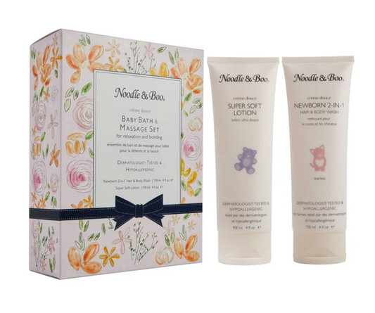 Baby Bath & Massage Set - Pink Flowers