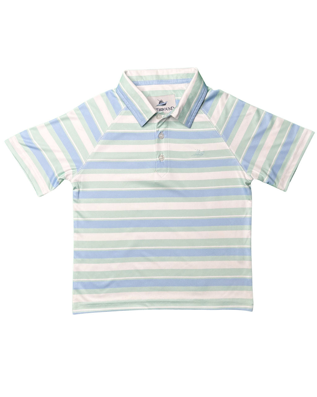 Striped Polo - Blue Bell/Dusty Aqua
