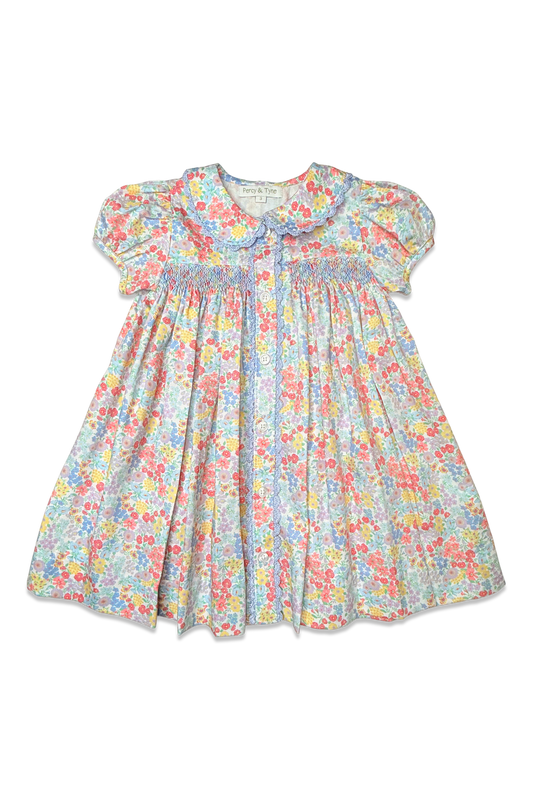 Smocked Placket Dress - Churchill Floral