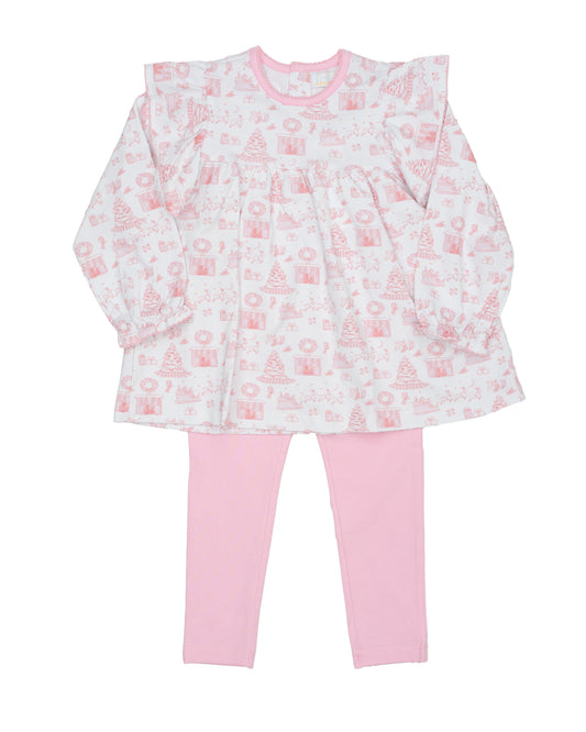 Mary Reese Pink Fireside Noel Legging Set