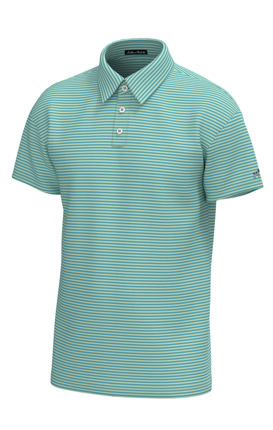 Morgan Stripe Performance Polo - Coastal Water Spring Green
