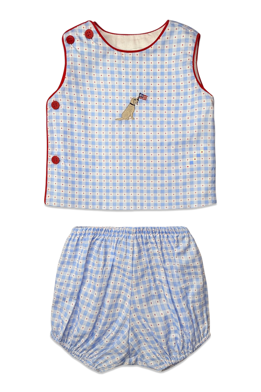 Beau Bloomer Set - Patriotic Plaid