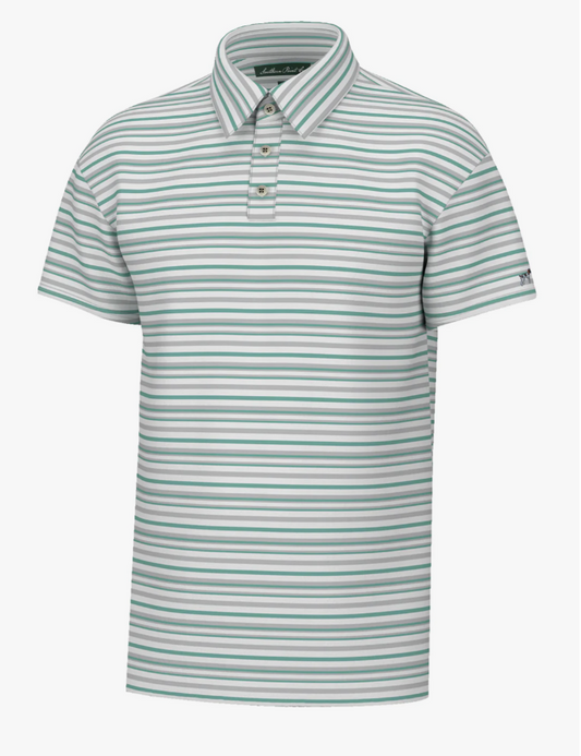 Valley Stripe Performance Polo - Emerald Coast/Grey